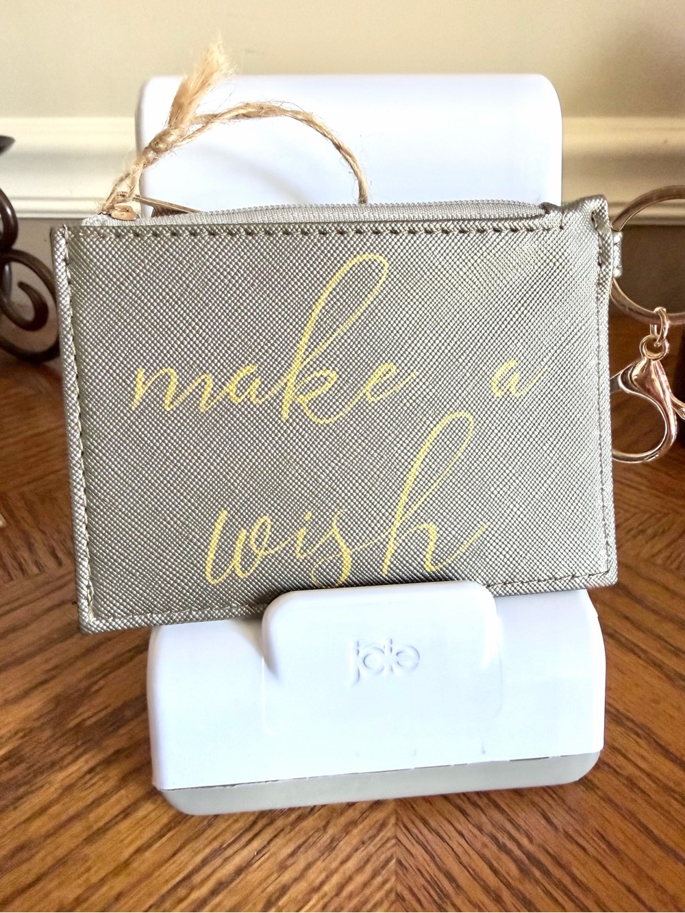 🎅🏻 SALE Karma Metallic Sage Card Pocket with Keyring MAKE A WISH new